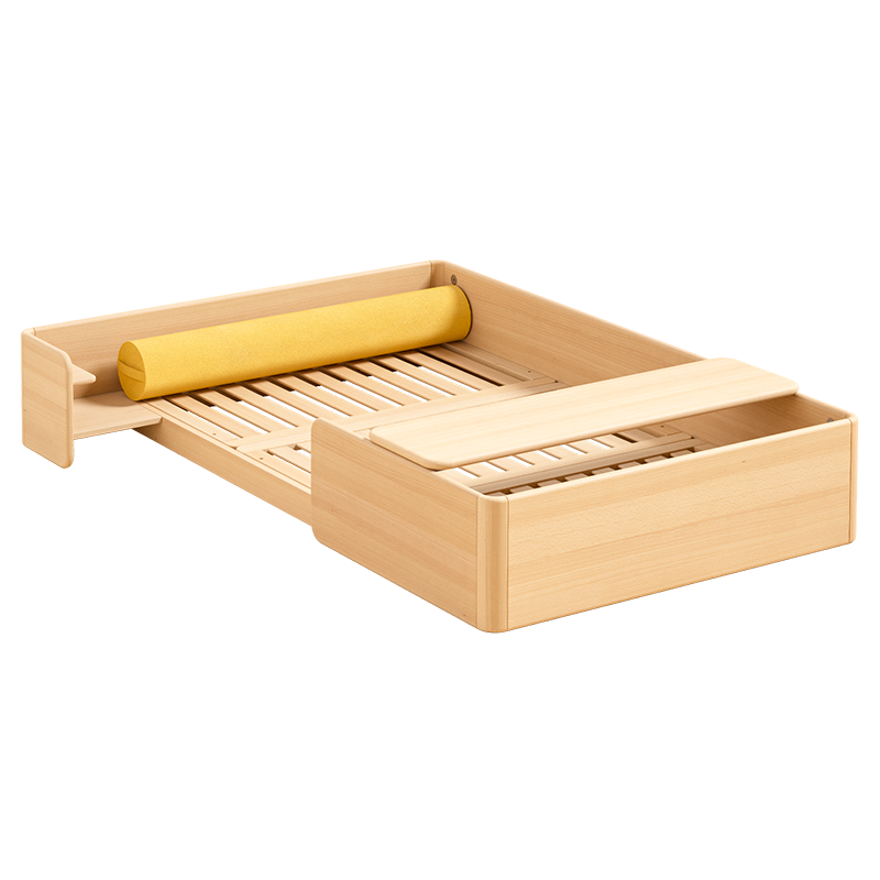 FARORO Reversible Solid Wood Kids Bed with Safety Rails