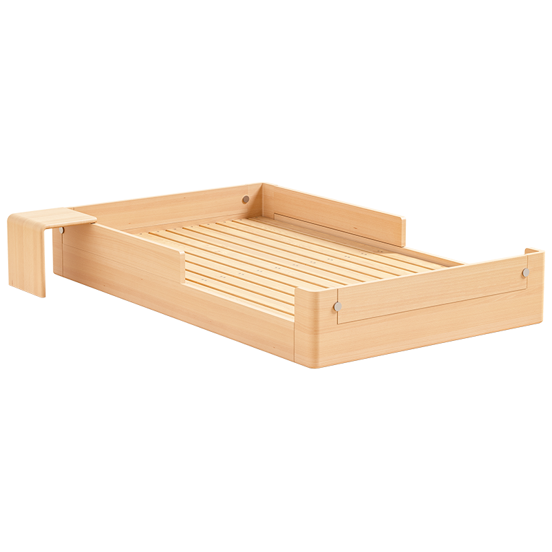 FARORO Reversible Solid Wood Kids Bed with Safety Rails